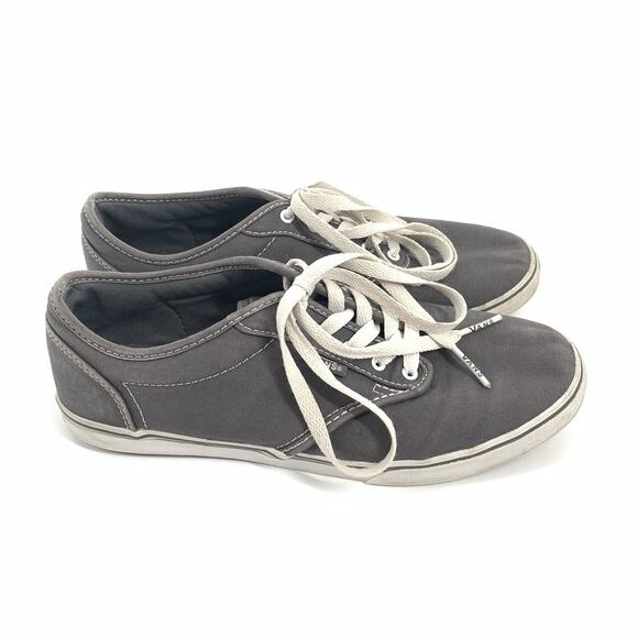Vans Off the Wall Lace Up Canvas Tennis Shoes Size 9.5 Womens Dark Gray - Picture 1 of 8
